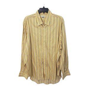 CT1461 Peter Christian Men's Yellow Striped Dress Shirt XL